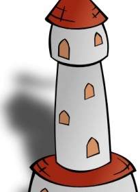 Round Tower With Flag Clip Art