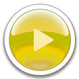 Round Yellow Play Button