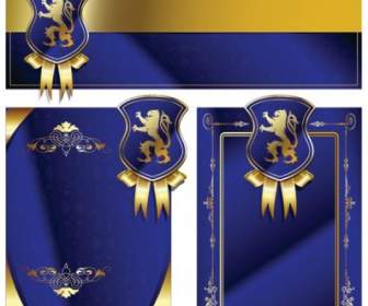 Royal Shield Ribbon Card Vector