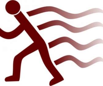 Runner Simple With Wake Marks Clip Art