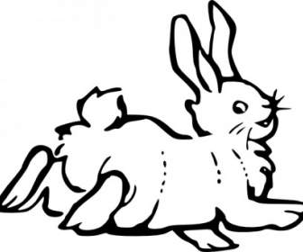 Running Rabbit Outline Clip Art