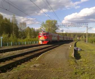 ロシアの景色の鉄道