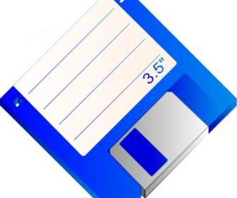 Sabathius Floppy Disk Blue Labelled Clip Art