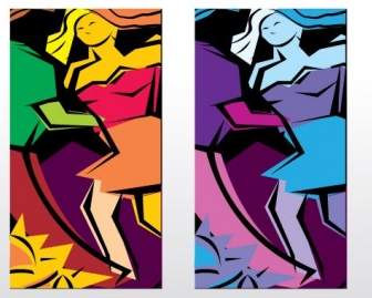 Salsa Dancing Abstract Illustration