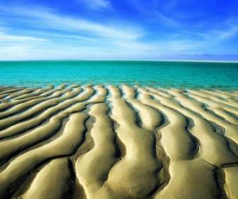 ทราย Ripples พื้นหาดทรายธรรมชาติ