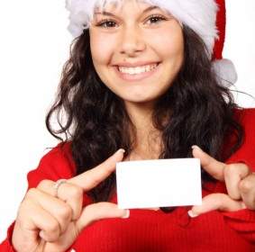 Santa And Blank Card