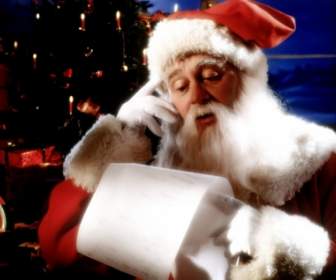 Santa Claus Leyendo Fondos De Navidad