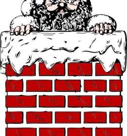 Santa In A Chimney Clip Art
