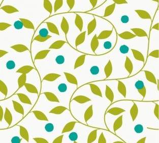 Seamless Green Floral Pattern Vector Background