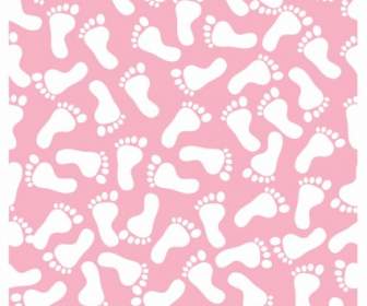 シームレスなピンクの足跡パターン