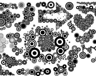 Series Of Black And White Design Elements Vector Circle Graph