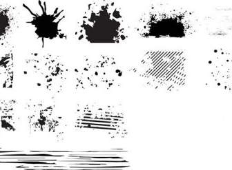 Series Of Black And White Design Elements Vector Ink Dots