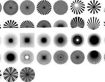 Series Of Black And White Design Elements Vector Radiation