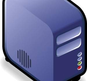 Server Small Case Icon Blue Clip Art
