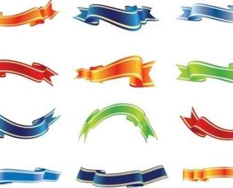 Set Of Colorful Ribbons Vector
