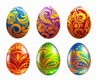 Conjunto De Huevos De Pascua Vector Illustration