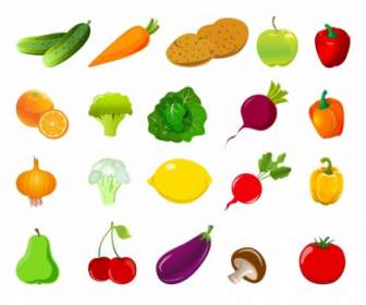 Satz Von Obst Und Gemüse