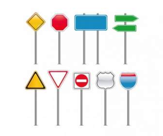 Set Of Road Signs
