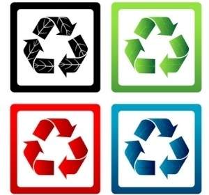 Ensemble De Symboles De Recyclage De Vecteur