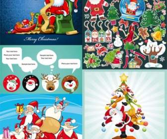 Several Cute Christmas Theme Vector