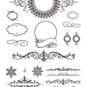 Several Europeanstyle Lace Pattern Vector