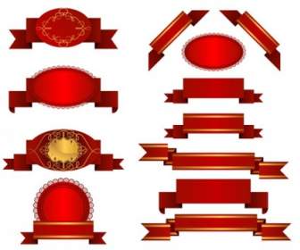 Several Red Ribbon Streamers Vector