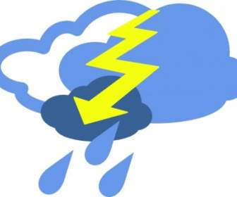 Severe Thunder Storms Weather Symbol Clip Art