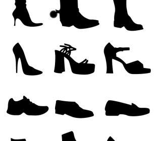 Schuh Vektoren Silhouetten