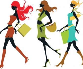 Shopping Girls Vector