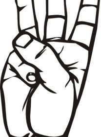 Sign Language W Clip Art