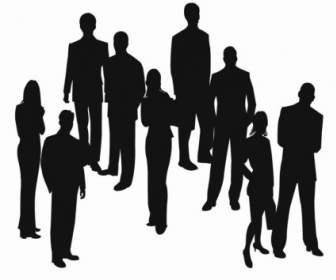 Silhouettes Of Business People Vector