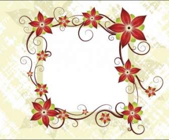 絹の花のデザインのカード