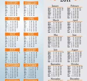 Vektor Template Kalender Sederhana