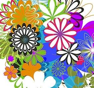 Simple Colorful Flowers Vector