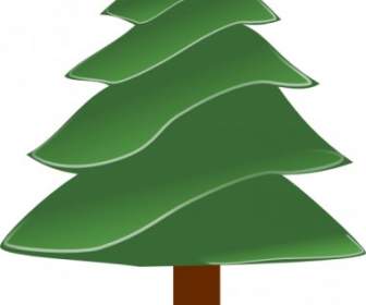 Simple Evergreen With Highlights Clip Art