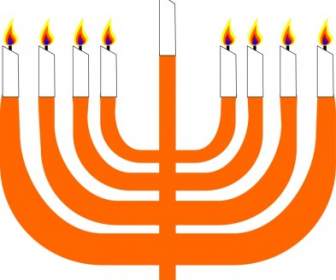 Menorah ง่ายสำหรับ Hanukkah กับ Shamash