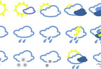 Símbolos Meteorológicos Simple Clip Art