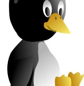 Sentado Bebé Pingüino Tux Clip Art