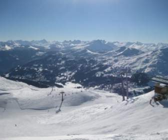 滑雪地区冬季升降椅