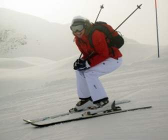 Skiing Downhill