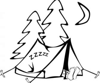 Sleeping In A Tent Clip Art