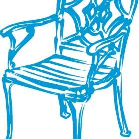 Slim Blue Chair Clip Art