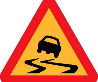 Slippery Road Sign Clip Art