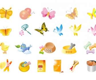 Small Animals And Pet Food Vector
