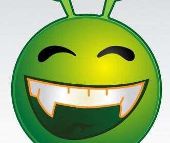 Smiley Verde Alienígena Clip Art