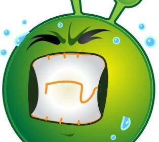 Smiley Green Alien Huf Clip Art