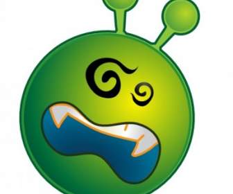 Smiley Green Alien Ko Clip Art