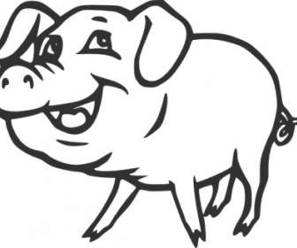 Smiling Pig Clip Art