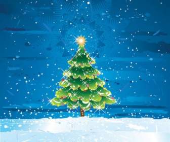 Snow Christmas Tree Vector