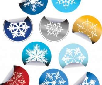 Snowflake Stickers Icon Vector